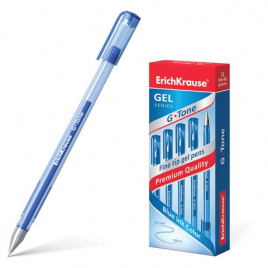 Ручка гелевая ERICH KRAUSE G-Tone, корпус тонированный синий, 0,5мм, линия 0,4мм, синяя, 17809