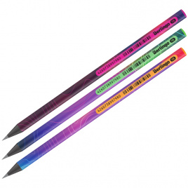 Карандаш ч/г Berlingo Terrain HB, черное дерево, круглый, заточен., ассорти