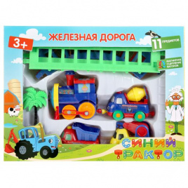 Железная дорога СИНИЙ ТРАКТОР 28*21*6см в кор. ИГРАЕМ ВМЕСТЕ в кор.2*15шт