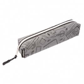 Пенал-косметичка 210*40*40 ткань School серый DEVENTE 7026082