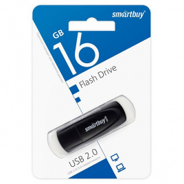 Флеш-драйв 16GB USB 2.0 Scout черный е/п SMARTBUY SB016GB2SCK