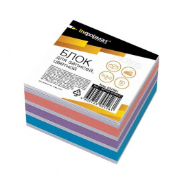 Блок д/зап. inФОРМАТ 9х9х5 см Куб прокл. 4 цв. 80 г/м2