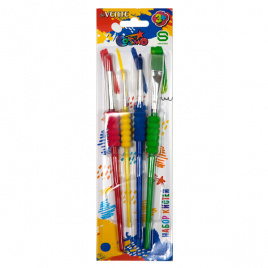 Кисти в наборе 04шт синтетика №12 плоская/№2,6,10 круглые Cosmoе/п DEVENTE 8072135