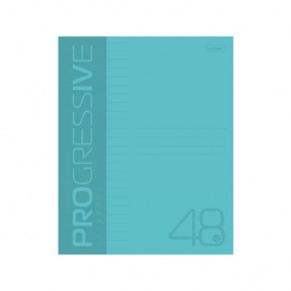 Тетрадь 48л линейка пластик Progressive.Бирюзовый 65г/м2 HATBER 48Т5В2