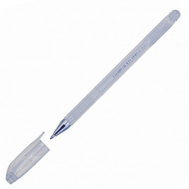 Ручка гелевая Hi-Jell Pastel белая 0.8/138мм корпус прозрачный CROWN HJR-500P