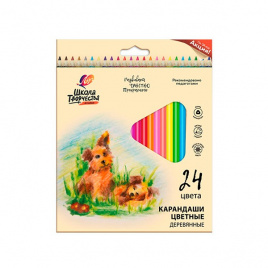 Карандаши трехгранные 24цв Школа творчества карт упак е/п ЛУЧ 30С 1808-08