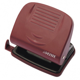 Дырокол на 30л 2 отв пластиковый с линейкой Stripe бордовый 5,5мм DEVENTE 4020340