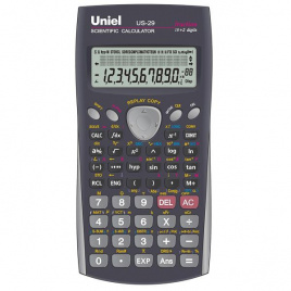 Калькулятор инженерный 10+2 разрядный 164*84мм 2 строки серебренный е/п UNIEL US-29