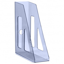 Лоток для бумаг вертикальный СТАММ Актив, тонированный голубой, ширина 70мм