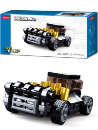 Конструктор пластик.SLUBAN.МЕХАНО.Гоночная машинка 3 инерц. (51 дет.,в коробке) (Арт. M38-B0801C)