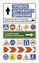 Правила дорожного движения и Федеральный закон О безопасности дорожного движения на 1 апреля 2025 года. С наглядной таблицей дорожных знаков и разметки