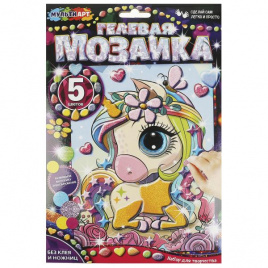Гелевая мозаика 17*23 см единорог МУЛЬТИ АРТ в кор.100шт