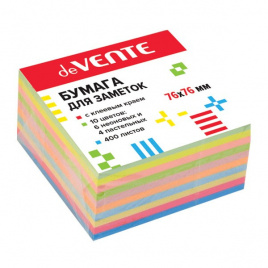 Блок самоклеящийся (стикеры) 76*76 400л 10цв неон/пастель DEVENTE 2010721