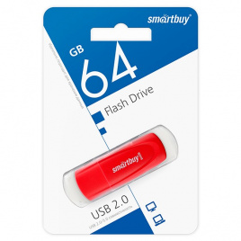 Флеш-драйв 64GB USB 2.0 Scout красный е/п SMARTBUY SB064GB2SCR