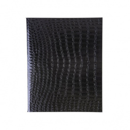 Тетрадь 48л клетка бумвинил Metallic.Croco черный HATBER 48Т5бвВ1