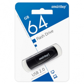 Флеш-драйв 64GB USB 2.0 Scout черный е/п SMARTBUY SB064GB2SCK
