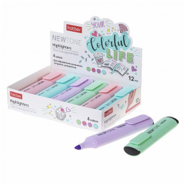 Маркер текстовыделитель корпус плоский 1-5мм ассорти NEWtone.Pastel HATBER_ HL_070365