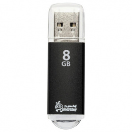 Флэш-диск 8GB SMARTBUY V-Cut USB 2.0, металл. корпус, черный, SB8GBVC-K