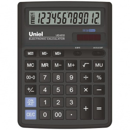 Калькулятор настольный 12-разрядный DP 193*143мм черный е/п UNIEL UD-610