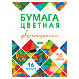 Бумага цветная газет двуст А4 16л 16цв Мозаика на скрепке HATBER-ECO 16Бц4_28183